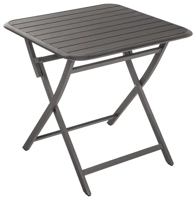 Tavolo da pranzo per giardino pieghevole Idaho NATERIAL struttura e superficie in alluminio antracite per 2 persone 75x75cm