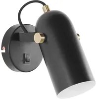 Lampada da Parete in Metallo Nero 17 cm Faretto Paralume Orientabile Industriale Home Office