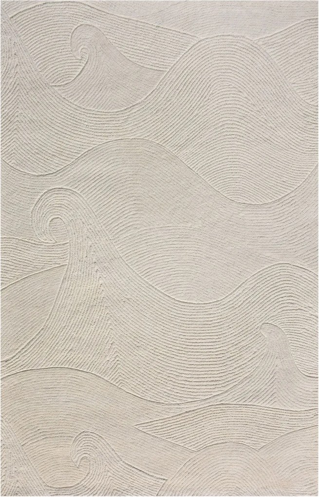 OLIVIA - tappeto in lana avorio con decoro