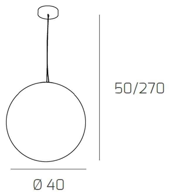 Sospensione Contemporanea Target Metallo Cromo Vetro Cromo Trasp 1 Luce E27 40Cm