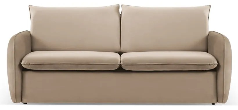 Divano letto in velluto beige 214 cm Vienna - Cosmopolitan Design