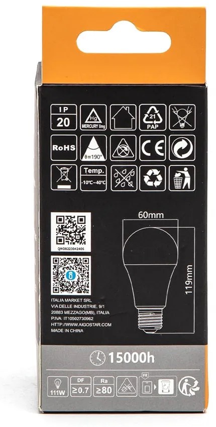 LED A5 A60 BIG ANGLE E27 17W 3000k 1720lm 230V D60*H119mm