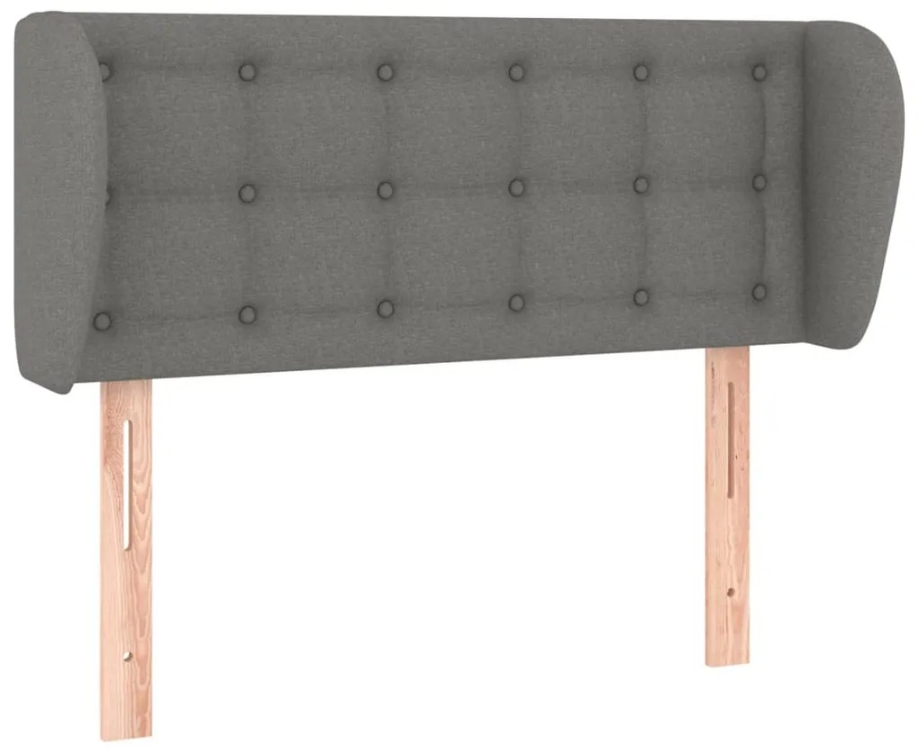 Testiera ad orecchio grigio scuro 93x23x78/88 cm in tessuto