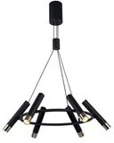 Lampadario Moderno Cilindro Acciaio Nero Oro Led 3,4W 3000K