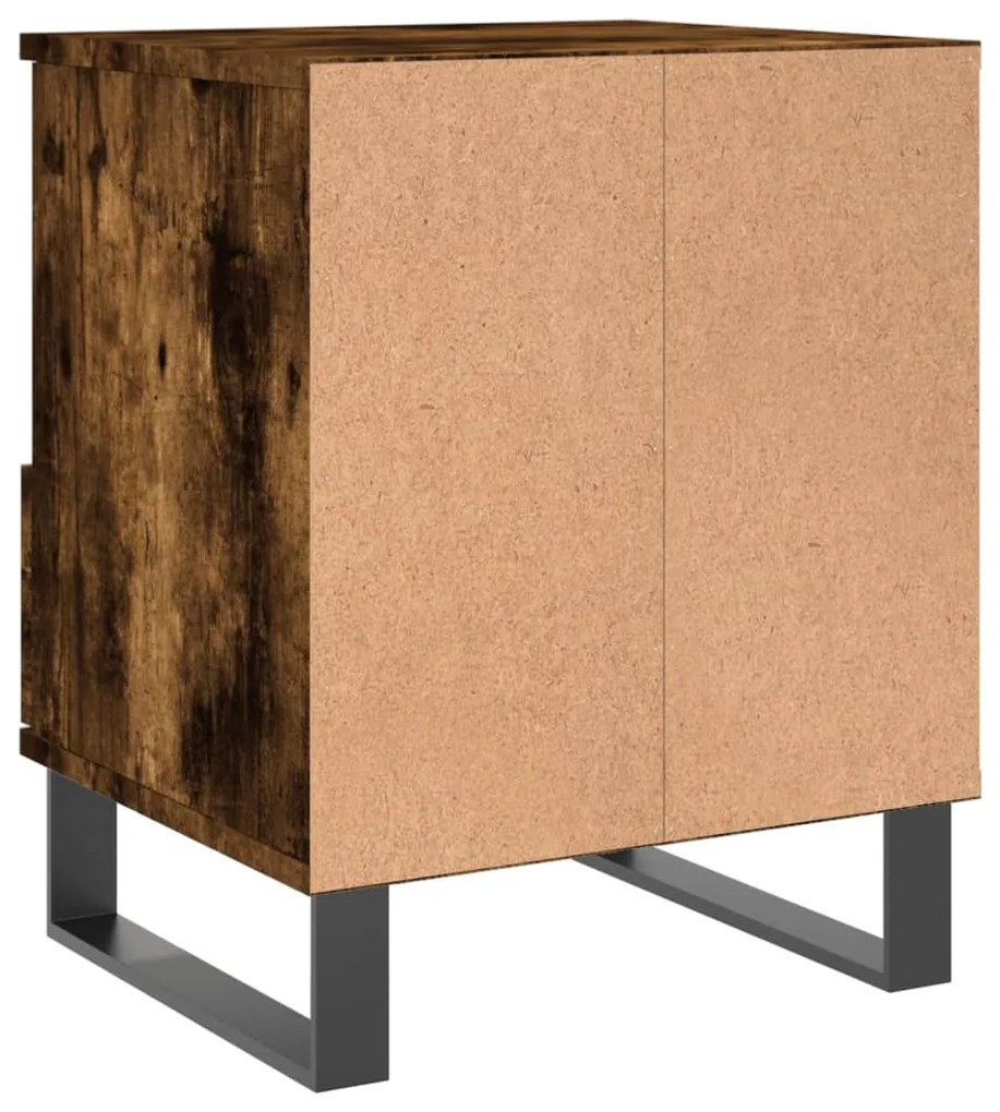 Comodini 2pz Rovere Fumo 40x35x50 cm in Legno Multistrato