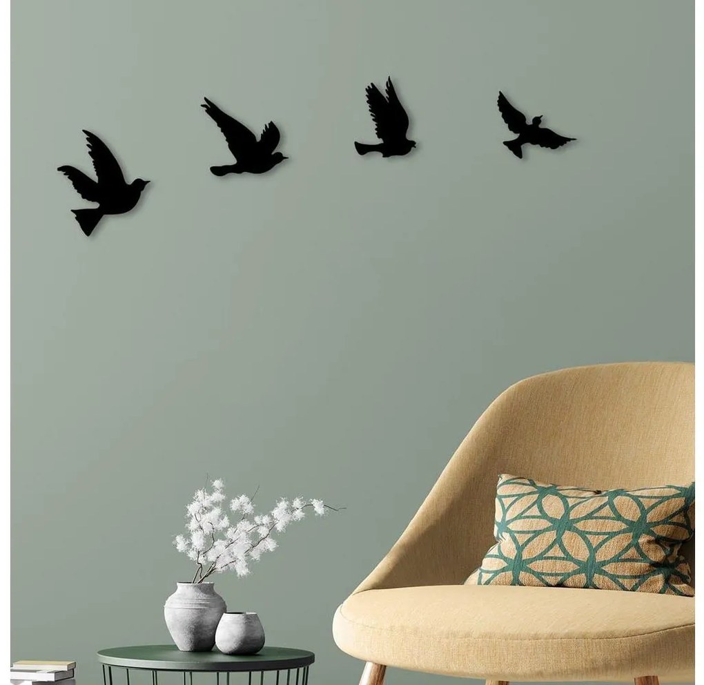 SET 4x Uccelli per decorazione murale