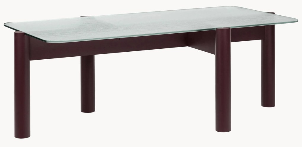 Tavolino con piano in vetro Kob