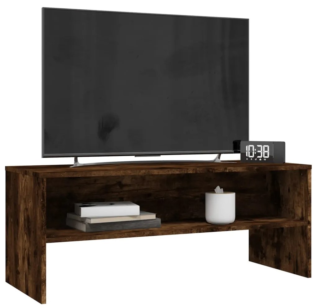 Mobile porta tv rovere fumo 100x40x40 cm in legno multistrato