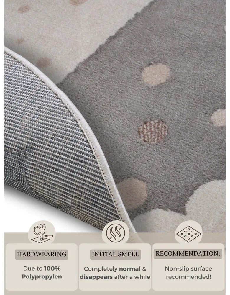 Tappeto grigio per bambini ø 140 cm Crown - Hanse Home