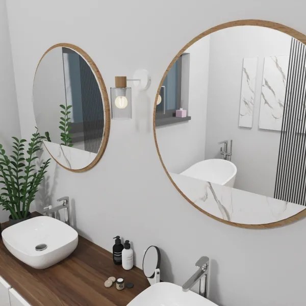 Applique MADERA 1xE27/60W/230V bianco/legno