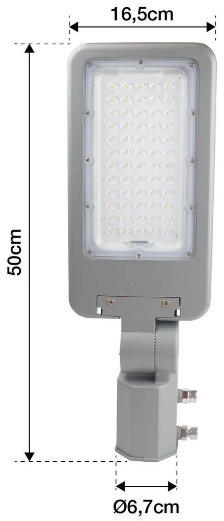 Armatura Stradale 65W Programmabile1-10VClasse II con driver Philips Colore Bianco Freddo 5.000K