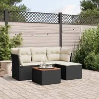 Set Divani da Giardino 5 pz con Cuscini in Polyrattan Nerocod mxl 111589