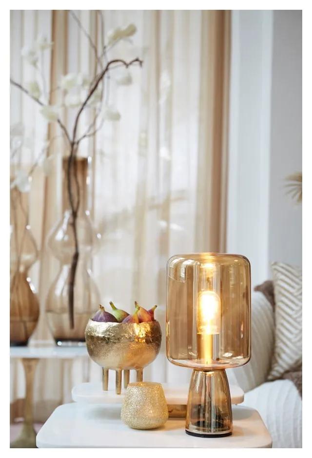 Lampada da tavolo arancione con paralume in vetro (altezza 32 cm) Lotta - Light &amp; Living