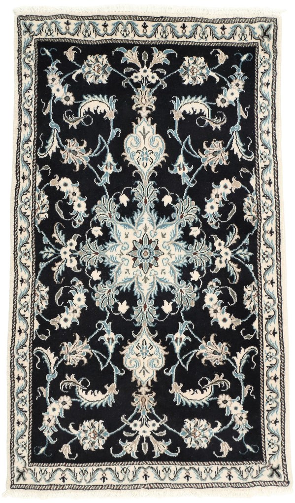 Nain Tappeto 150x90 Blu (Iran) Annodato A Mano