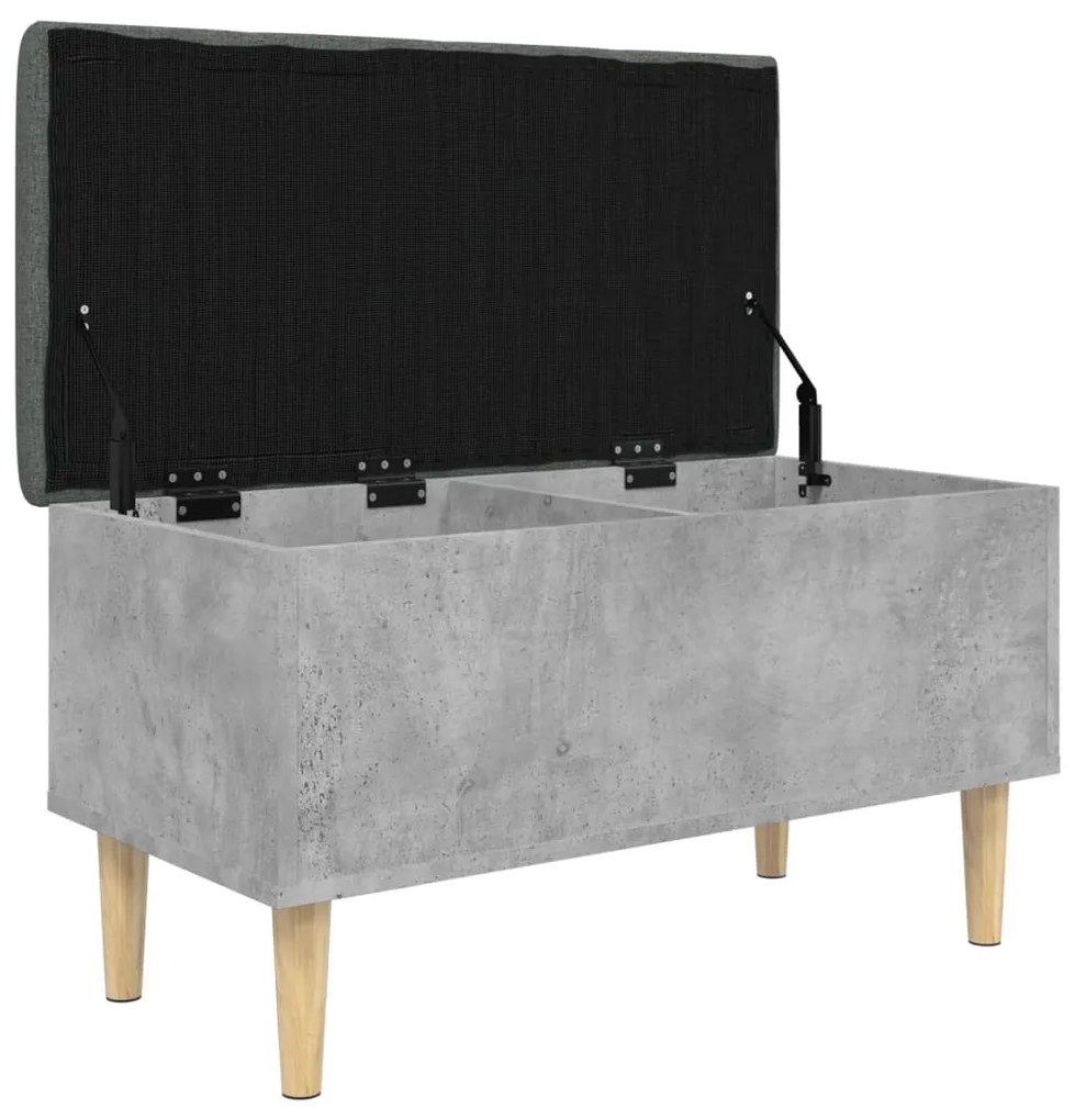 Panca portaoggetti grigio cemento 82x42x46 cm legno multistrato