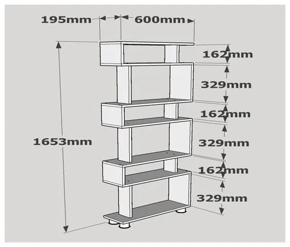 Libreria BLOK 165x60 cm bianca