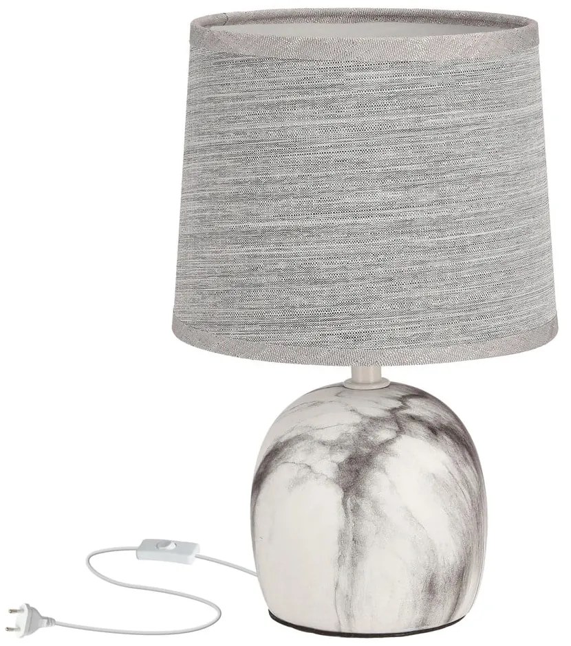 Lampada da tavolo grigio chiaro con paralume in tessuto (altezza 25 cm) Adelina - Candellux Lighting