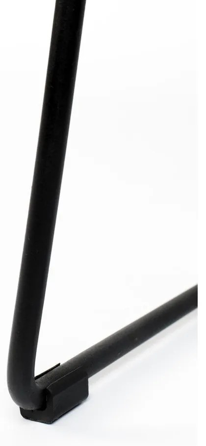 Sedia da bar nera in teak massiccio (altezza della seduta 76 cm) Tangle – White Label