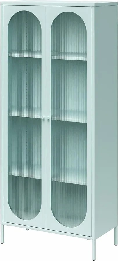 Vetrina in metallo azzurra 80x186x40 cm Luna - Støraa