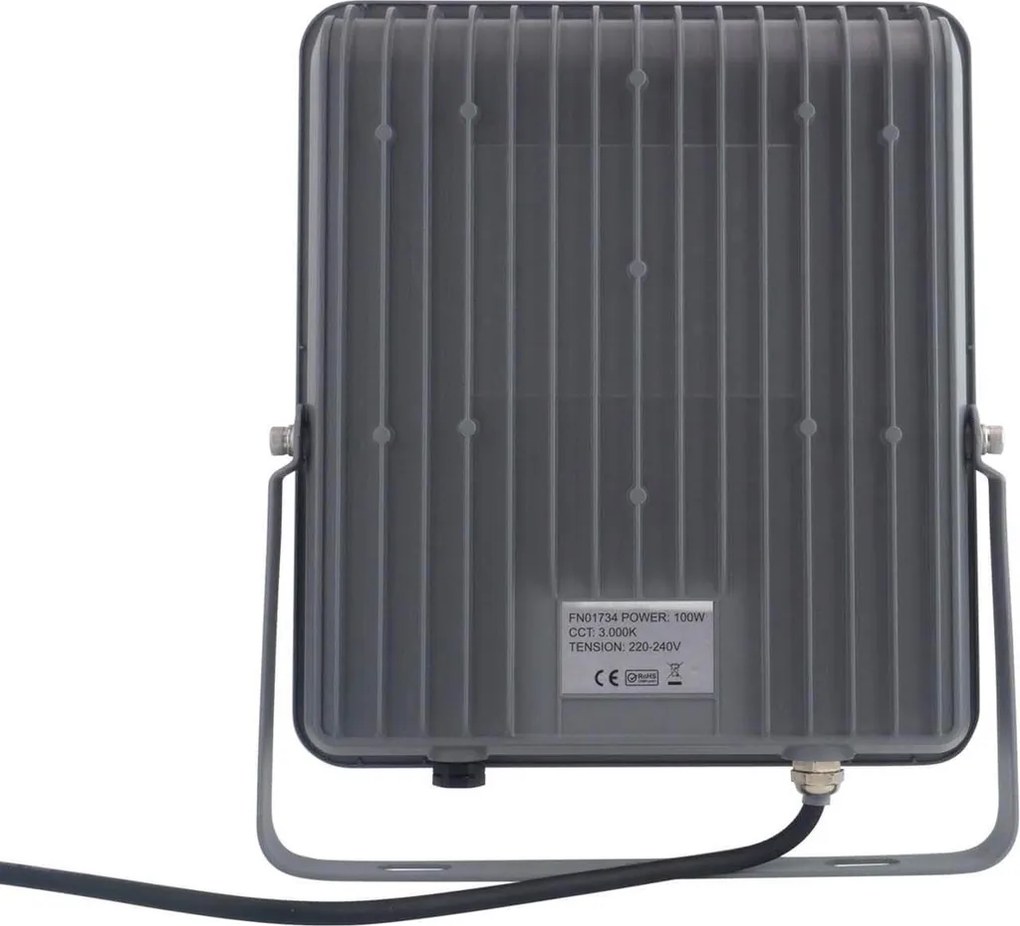 Proiettore LED 100W IP65 145lm/W con Osram chip LED Colore Bianco Freddo 6.000K