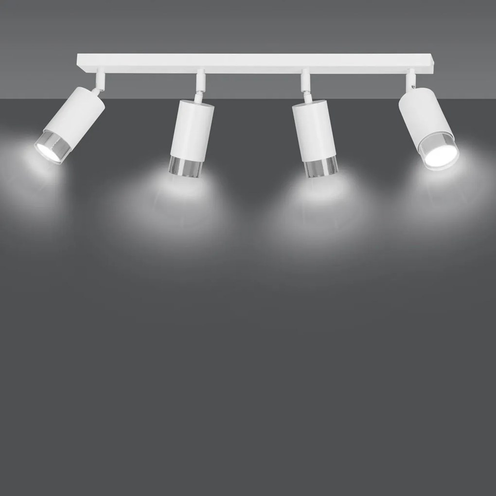 Lampada da Soffitto in Acciaio HIRO 4 Nero Cromo/Oro 4xGU10