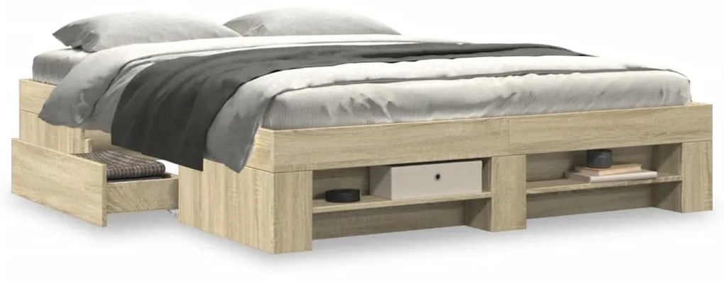 Giroletto Senza Materasso Rovere Sonoma 160x200cm İn Truciolato /