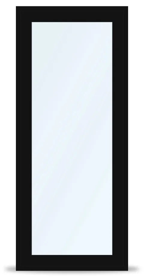 Porta finestra nera, PVC, IDEAL 4000, aludec Jet Black, interno bianco, 510 x 1760 mm, configura individualmente