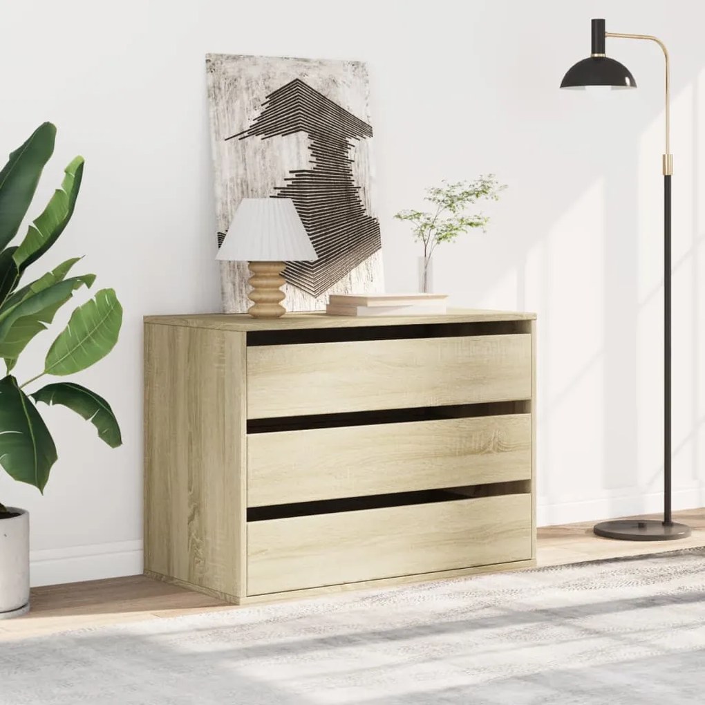 Cassettiera angolare rovere sonoma 80x41x58cm legno multistrato
