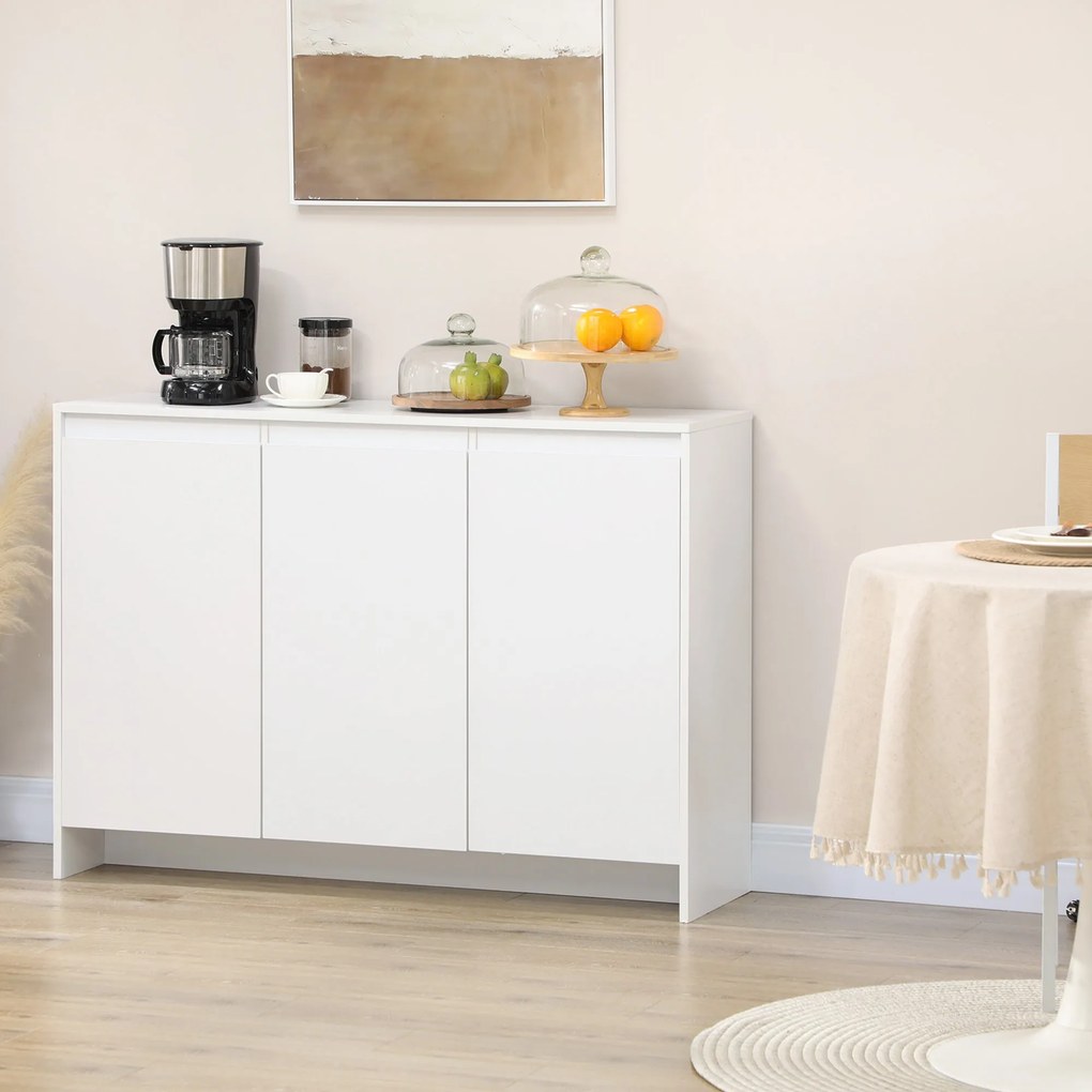 Credenza 12 Ripiani Interni 120x35x85 cm in Truciolato Bianco...