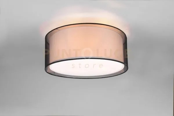 Burton plafoniera metallo nero paralume bianco e diffusore esterno ...