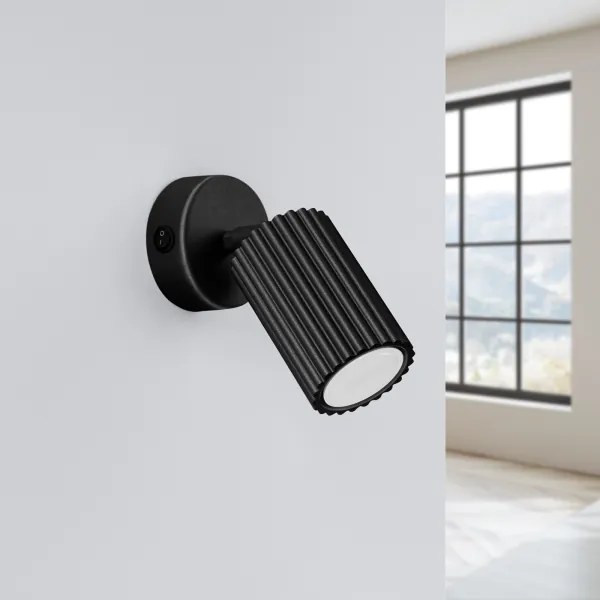 Sollux SL.1579 - Faretto da parete KARBON 1xGU10/10W/230V nero