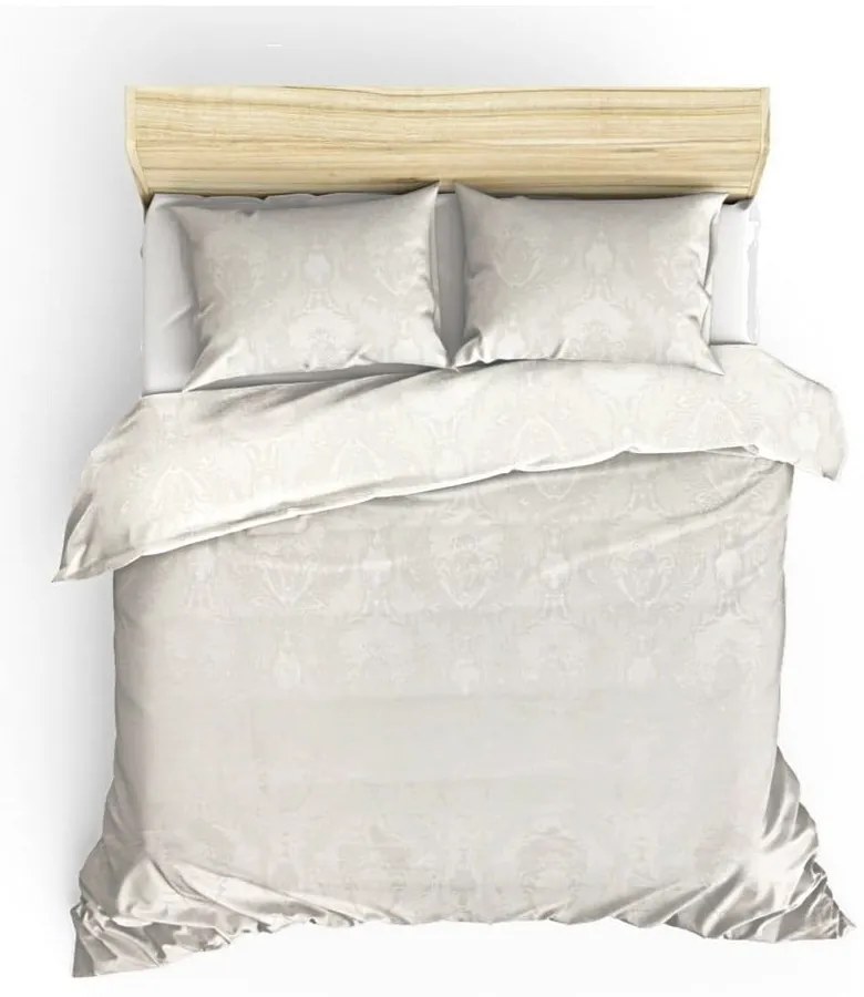 Set con copriletto e federa color crema in tessuto damascato 240x260 cm Beste – Mijolnir