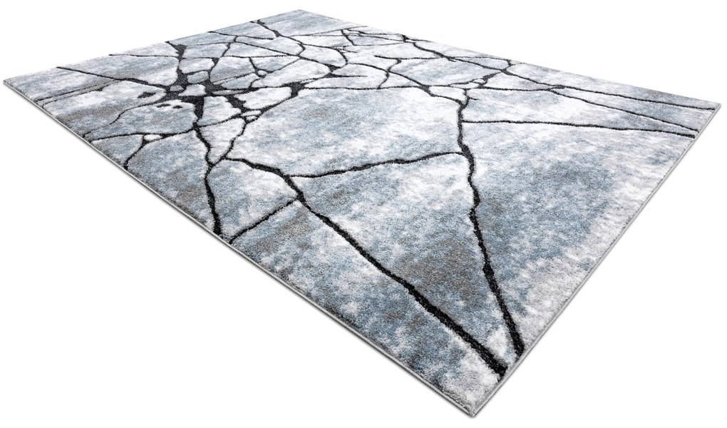 Tappeto moderno COZY 8873 Cracks, calcestruzzo incrinato - Structural due livelli di pile grigio chiaro / blu