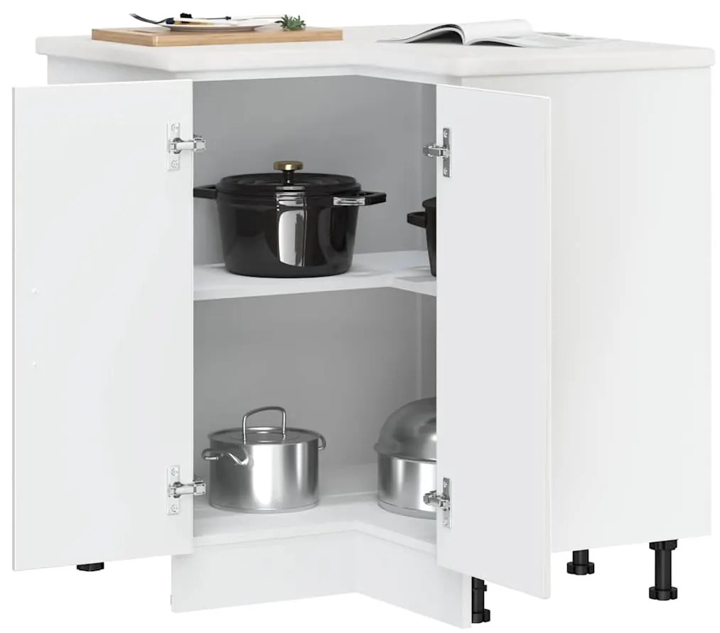Base ad angolo cucina porto bianco lucido in legno multistrato