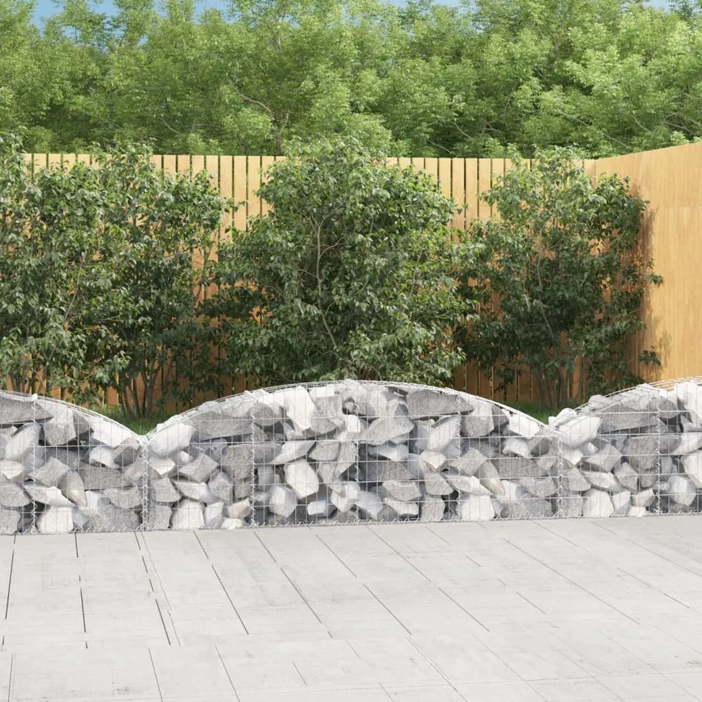 Cesto Gabbione Ad Arco 200x30x40/60 Cm Ferro Zincato /