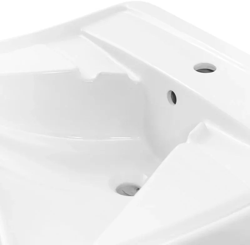 Lavabo sospeso per disabili 66 cm ergonomico con poggia gomiti