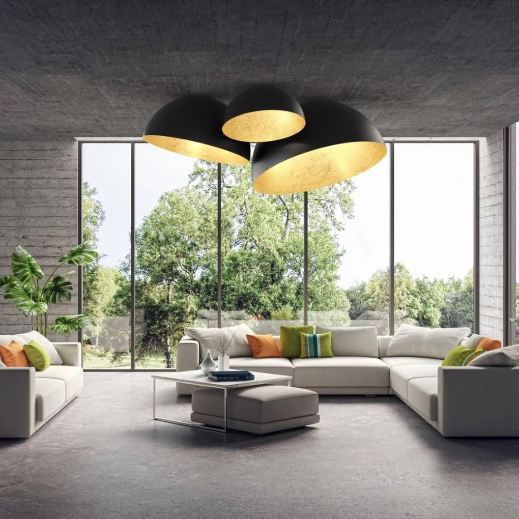SIGMA Plafoniera Sfera, Ø 50 cm, nero/oro