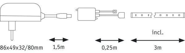 Paulmann 70481 - LED RGBW/9,6W Striscia dimmerabile DIGITAL 3 m 230V + +TC