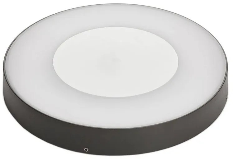 Sora LED Rotondo Plafoniera da Esterno con Sensore Grigio Scuro - Lucande