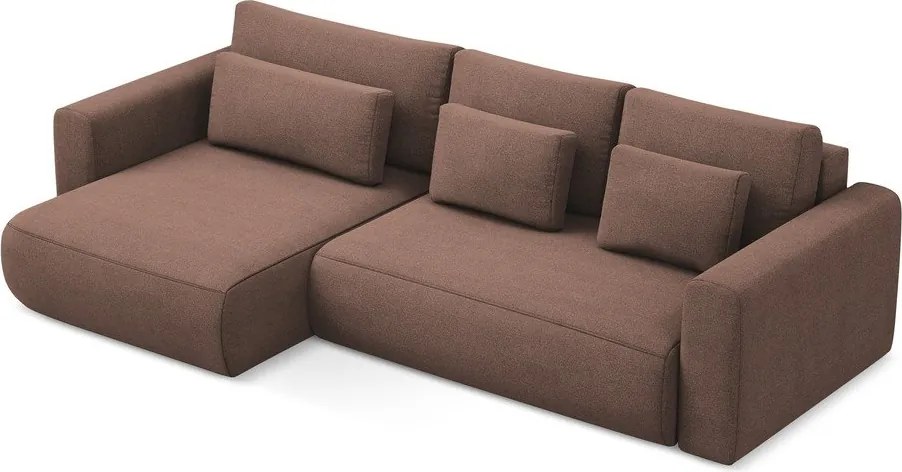 Divano angolare rosa allungabile/con contenitore (con penisola a sinistra/con chaise lounge) Kapua – Makamii