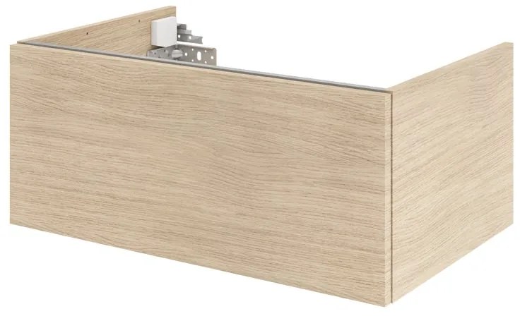 Mobile da bagno sospeso sotto lavabo L 75 x H 64 x P 48 cm lucido, 3 cassetti Apertura push-pull SENSEA Neo, Maniglie acquistabili separatamente