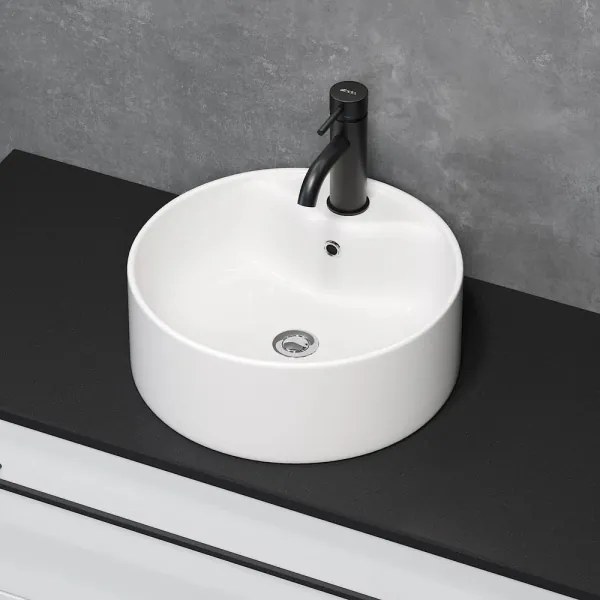 BATH DELUXE 06-038-09-11-00 - Lavabo da appoggio VIKEDAL Ø 38 cm ceramica/bianco