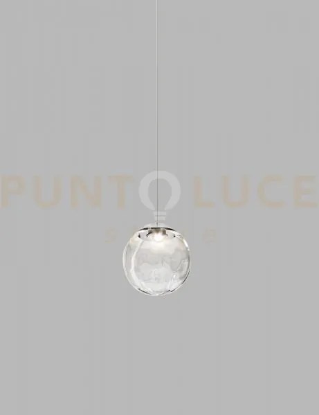 Puppet sospensione 22l cristallo trasparente cromo lucido l32cc led...