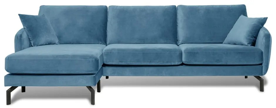 Divano angolare in velluto blu (angolo sinistro) Magic - Scandic