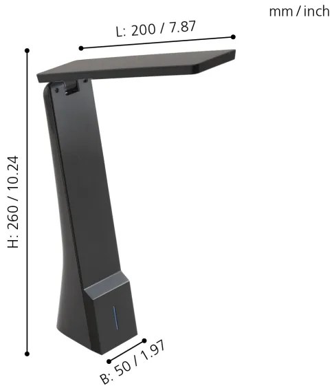 Eglo 97045 - Lampada da tavolo dimmerabile LA SECA a LED, 1,8 W/230 V, nero