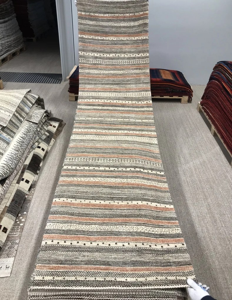 Loribaft Tappeto persiano 340x90 Beige (Iran) Annodato A Mano