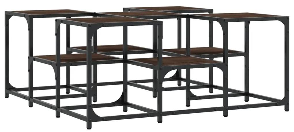 Tavolino da salotto rovere marrone 91x91x40cm legno multistrato