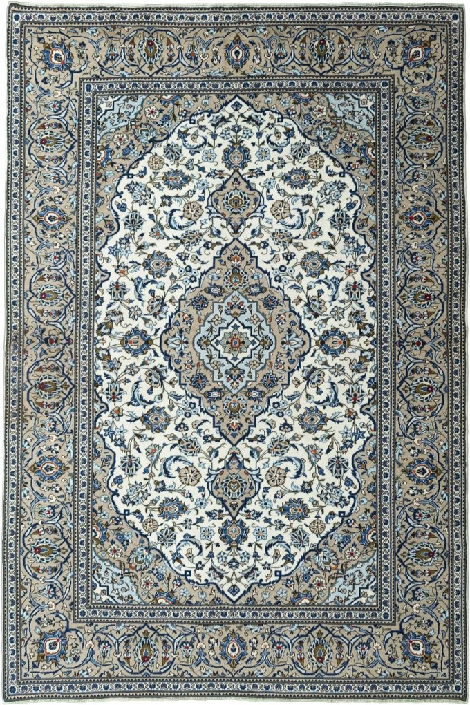 Kashan Tappeto 200 x 300 Beige (Iran) Annodato A Mano