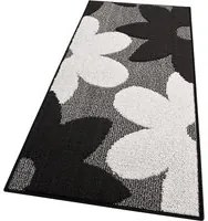 Tappeto Cucina 3D Fiore 57x230 cm Tridimensionale Morbido Moderno Passatoia Antiscivolo Nero