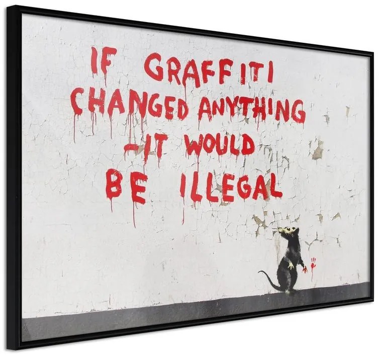 Poster  Banksy: If Graffiti Changed Anything  Cornice Quadri Cornice nera, Larghezza x Altezza Home decor 60x40